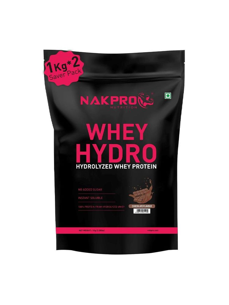 NAKPRO Hydro Whey Protein Hydrolyzed Supplement Powder - Chocolate Flavour-image-3